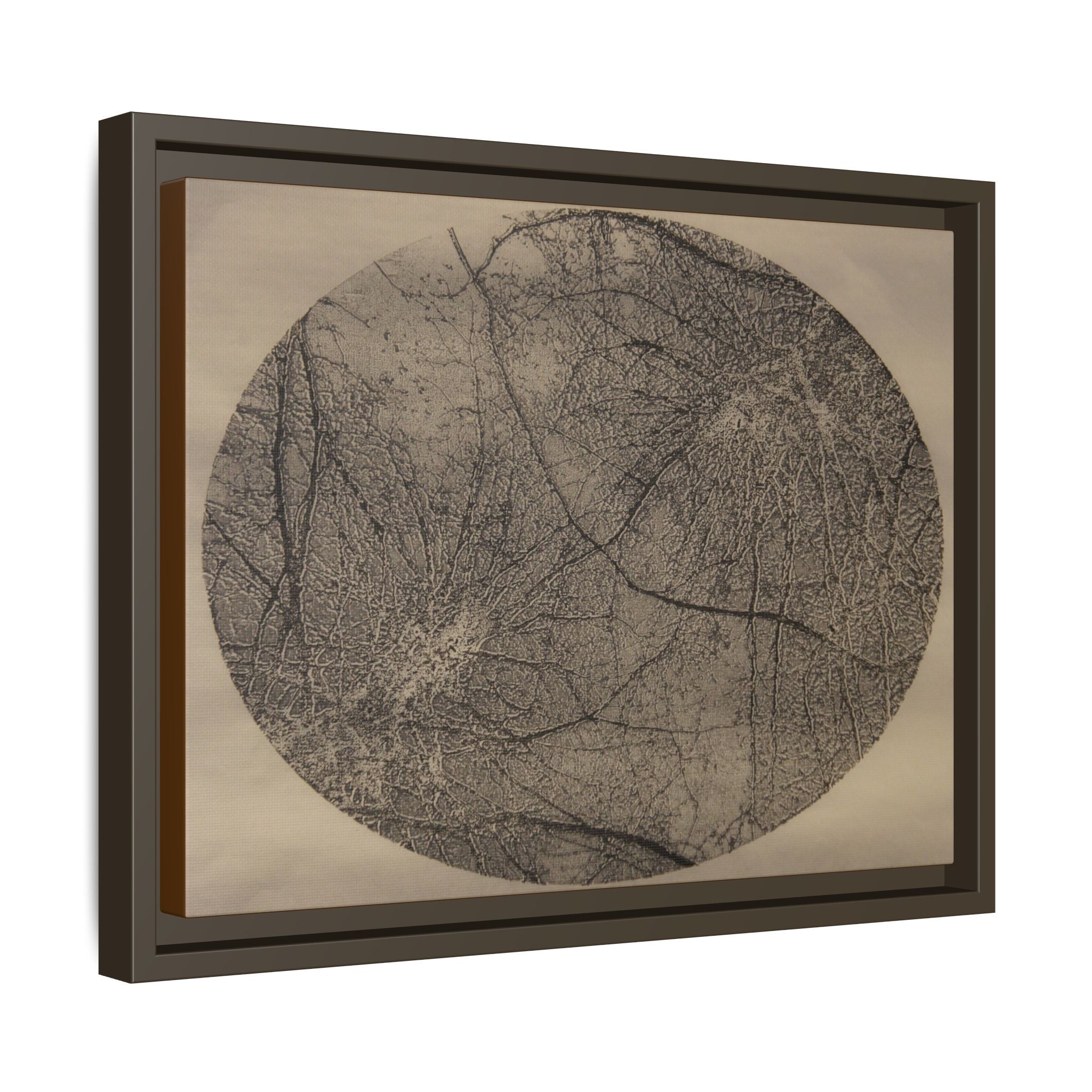 Framed Matte Canvas Art, no 13 — Twin Tree Wood-Carving Reproduction (Black & Dark Neutral Green)