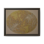 Framed Matte Canvas Art - Abstract Golden Circle Botanical Print - no 44