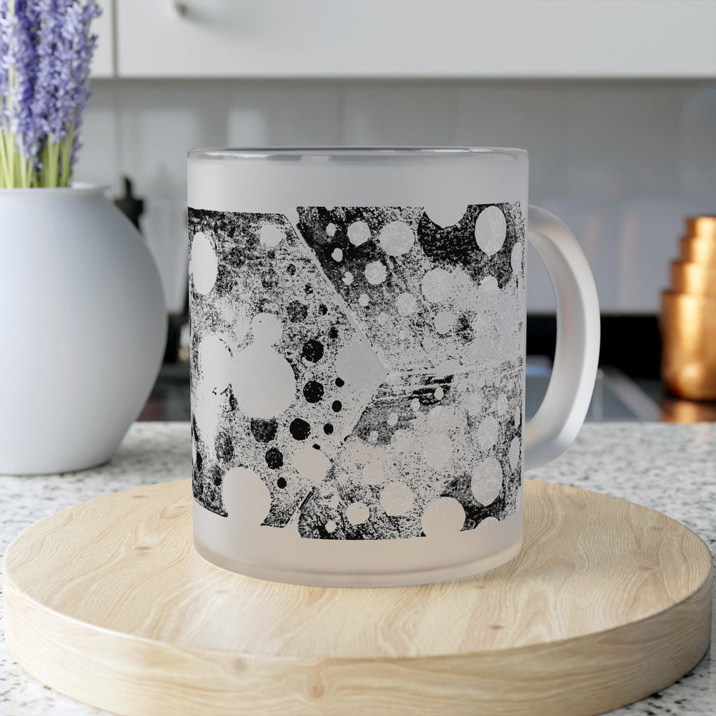 Matglazen mok — Monochroom abstract bubbelkunstglas
