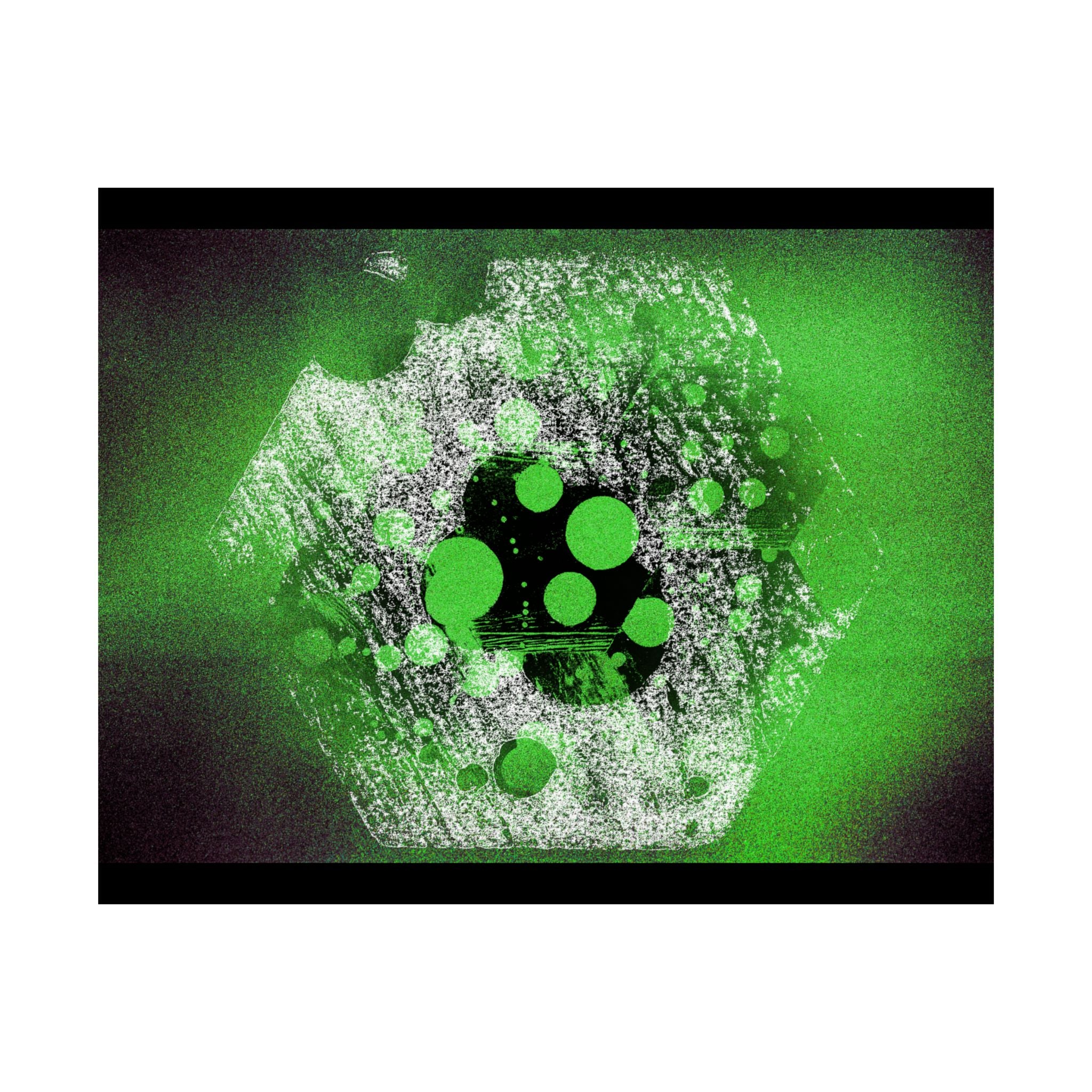 Abstract Neon Green Geometric Matte Poster — Modern Sci‑Fi Wall Art