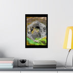 Abstract Hexagon Stone Matte Poster — Botanical Texture Wall Art
