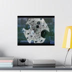 Abstract Lunar Craters Matte Poster — Surreal Space Wall Art