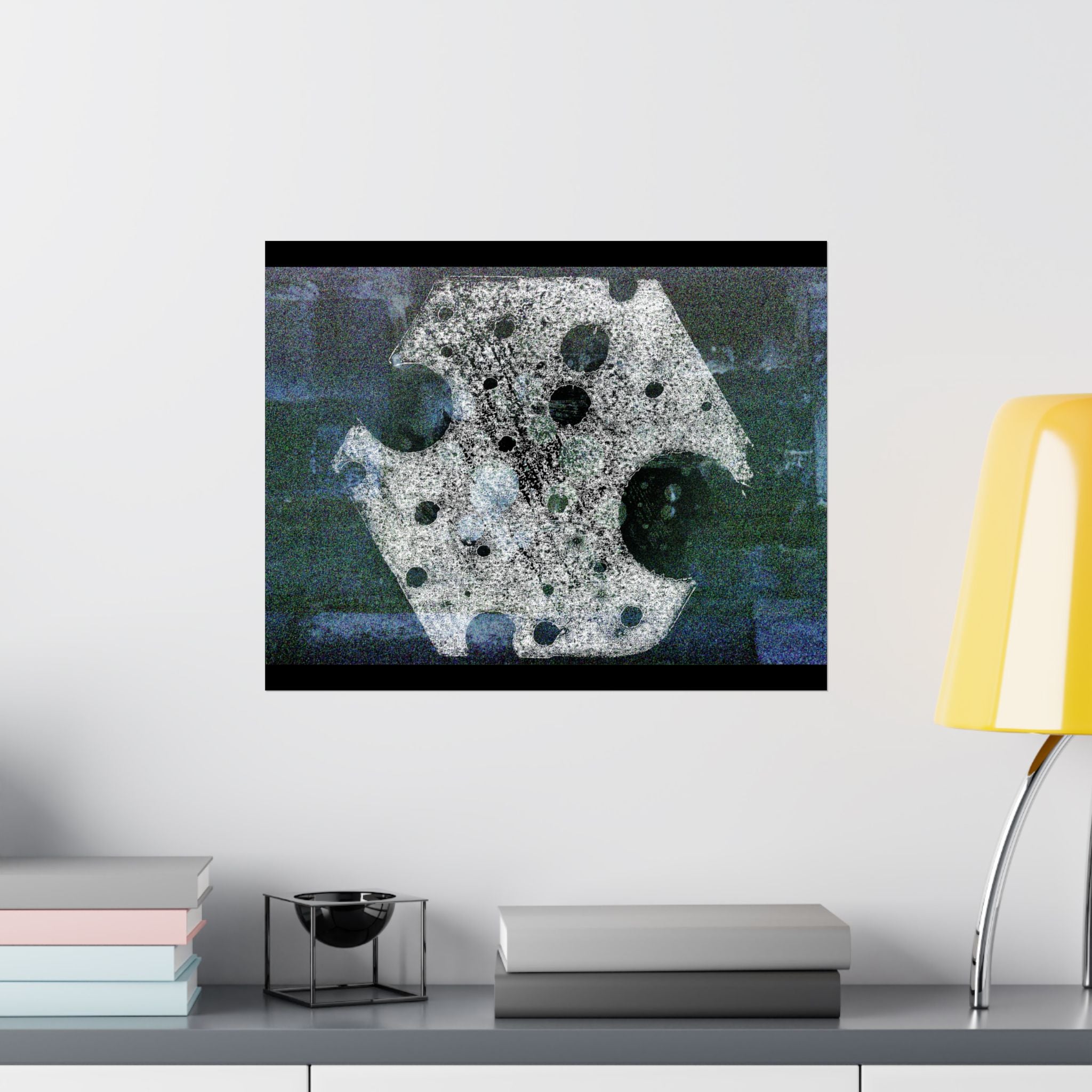 Abstract Lunar Craters Matte Poster — Surreal Space Wall Art