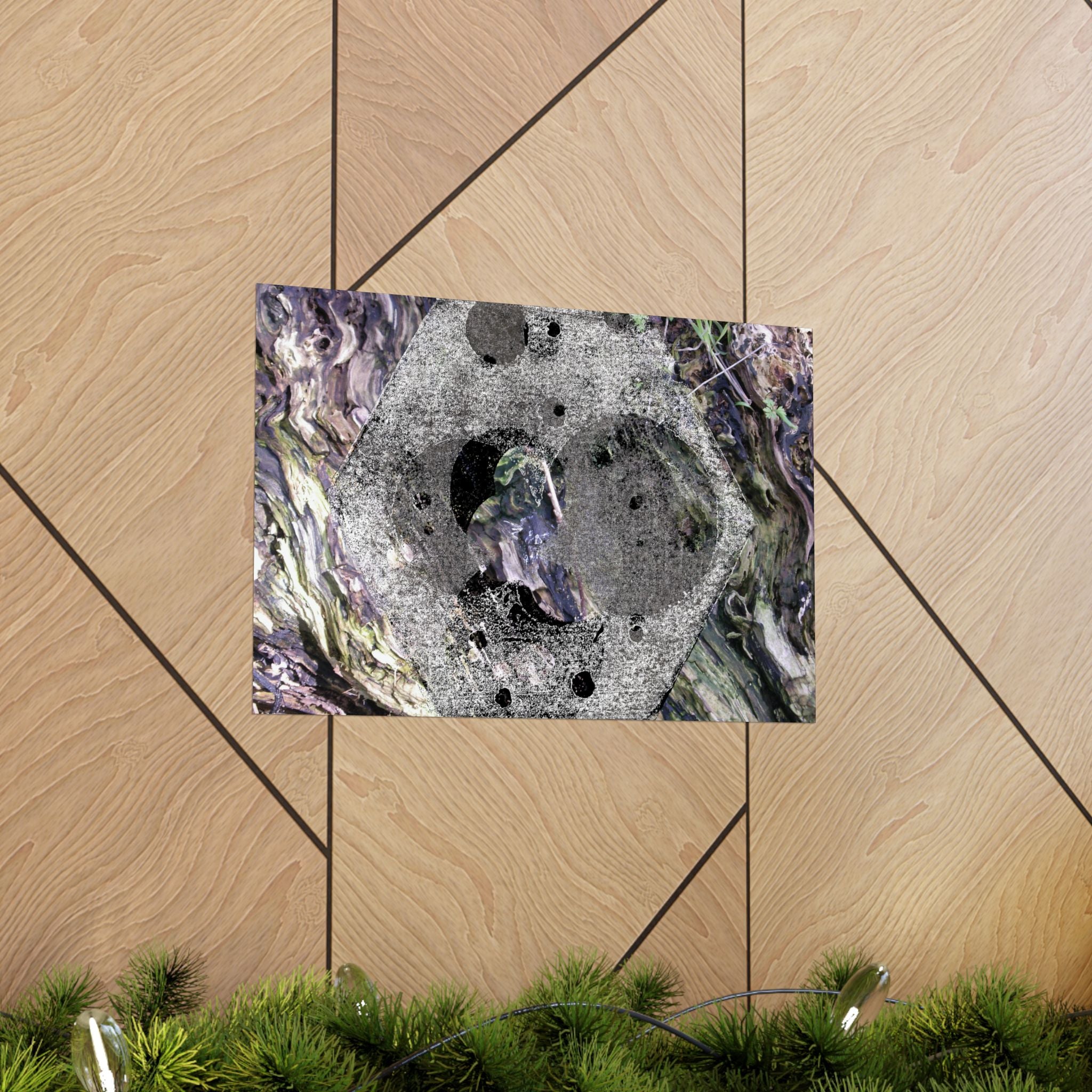 Abstract Cosmic Marble Matte Horizontal Poster — Surreal Lunar Texture Wall Art