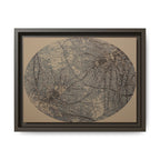 Ingelijst canvas met matte afwerking, nr. 09 — Reproductie van een houtsnijwerk van Twin Tree (Zwart, Donker leisteen &amp; Rustgevend bruin) 