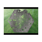 Groene zeshoekige abstracte matte horizontale poster | Geometrische abstracte kunst 