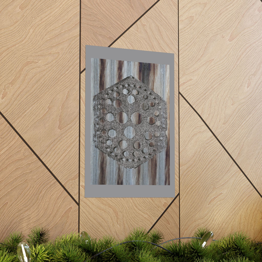 Rustic Honeycomb Poster Matte Vertical Poster | Hexagon Wall Art, Barn Wood Texture