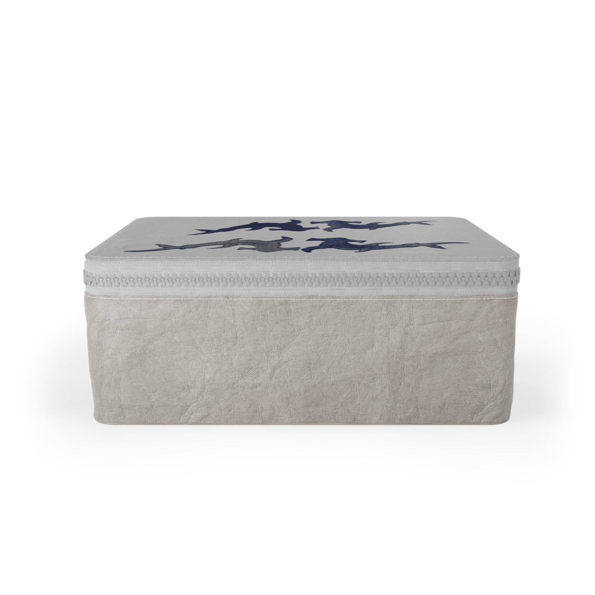 Paper Lunch Bag — Abstract Navy Shark Silhouette Design