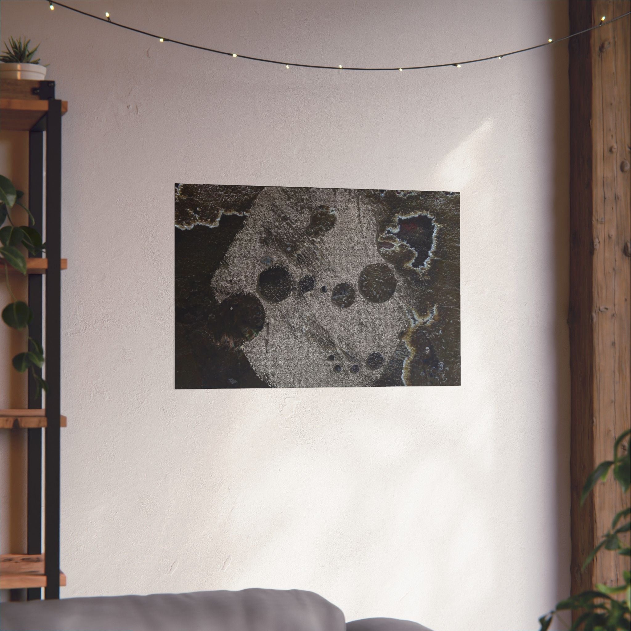 Abstracte grunge matte poster — Donkere textuur horizontale muurdecoratie 