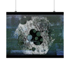 Abstract Blue Hexagon Matte Poster — Modern Geometric Wall Art