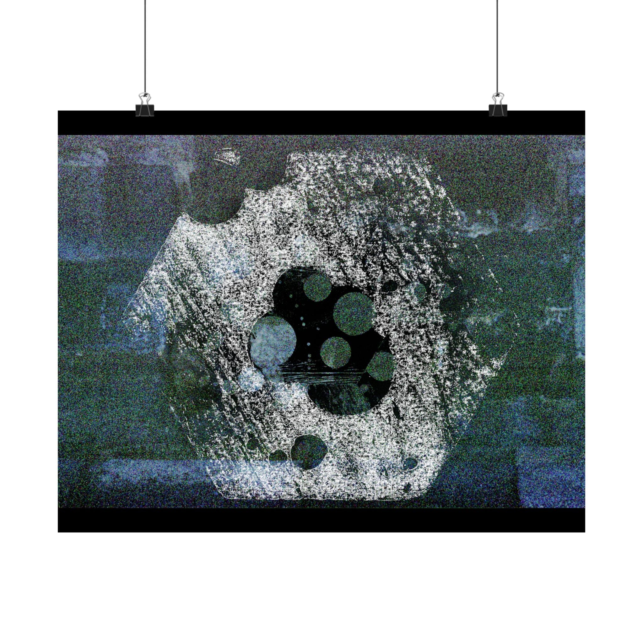 Abstract Blue Hexagon Matte Poster — Modern Geometric Wall Art