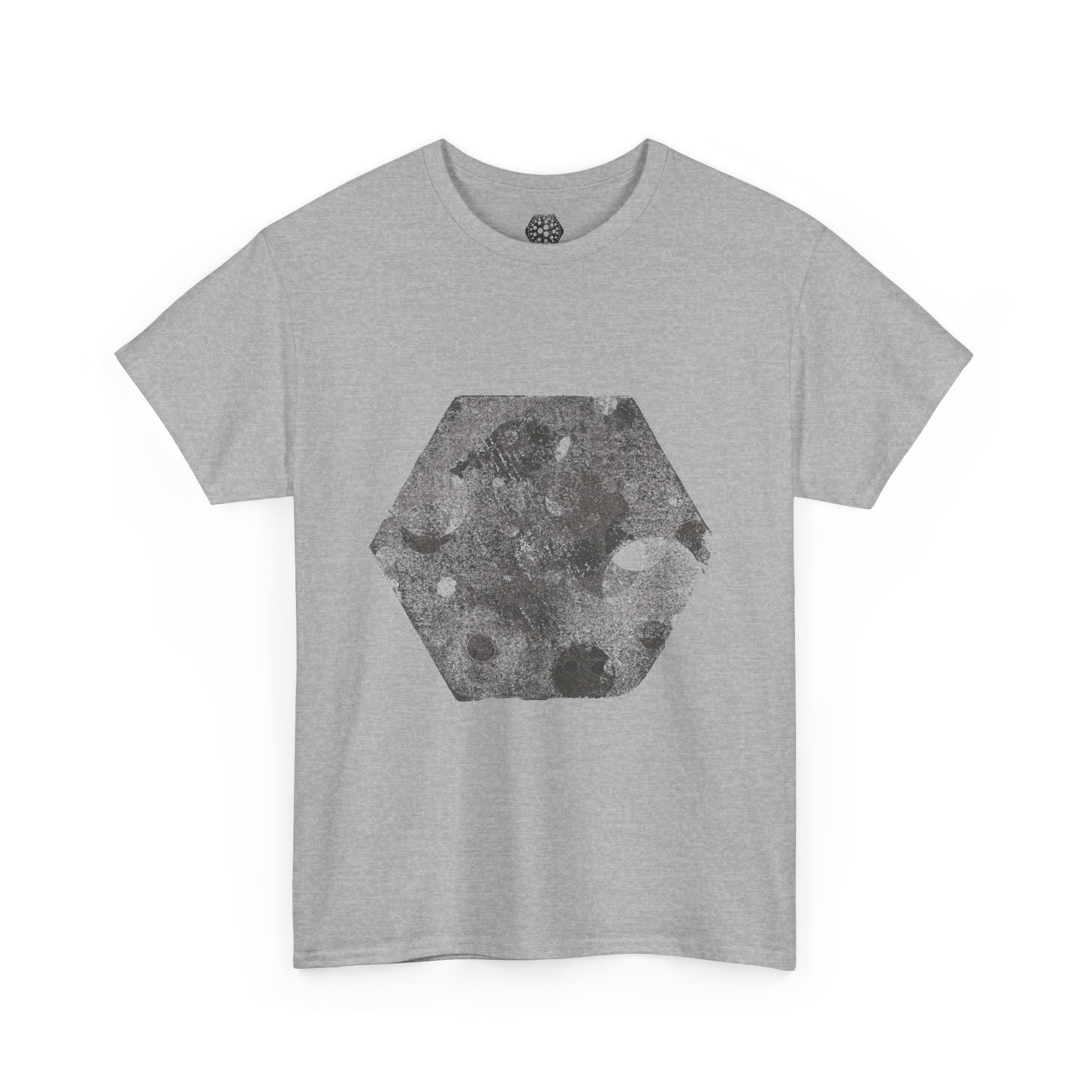 Hexagon Circles Graphic Tee — Digital Manual Print Art