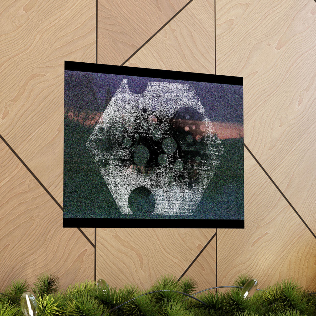 Abstract Hexagon Matte Poster — Grainy Nightscape Wall Art