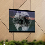 Abstract Hexagon Matte Poster — Grainy Nightscape Wall Art