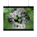 Matte Horizontal Poster — Green Hexagon Botanical Abstract Wall Art
