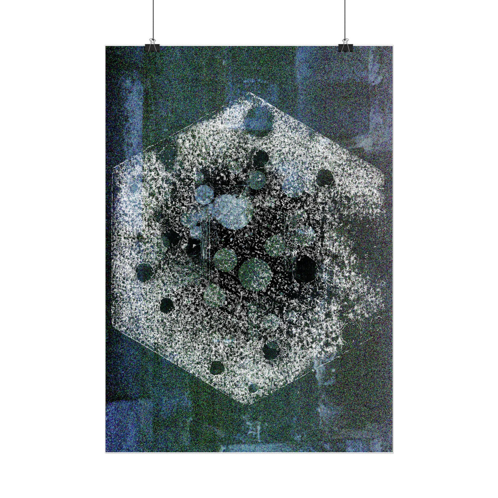 Abstracte kosmische zeshoek poster — Verticale muurdecoratie 
