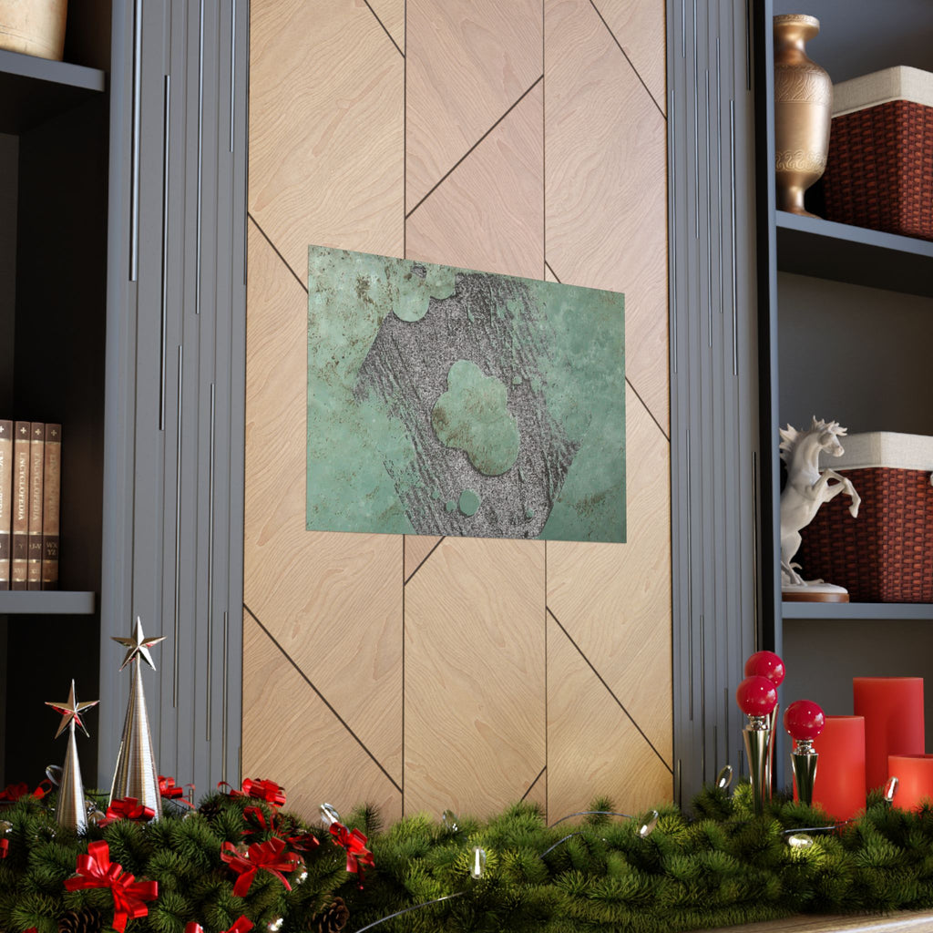 Abstract Green Patina Texture Poster | Matte Horizontal Poster