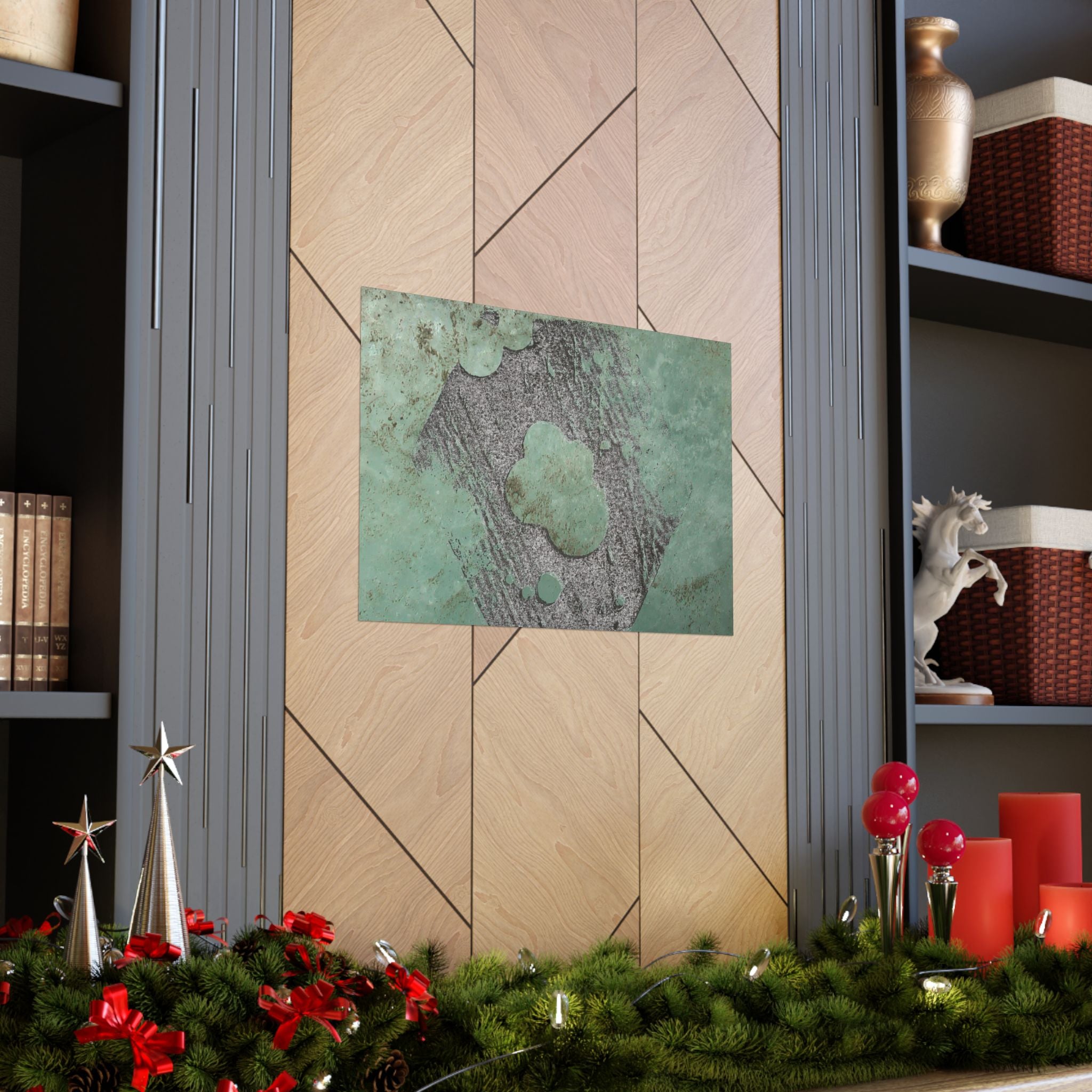 Abstract Green Patina Texture Poster | Matte Horizontal Poster