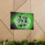 Abstract Green Hexagon Matte Poster — Modern Sci‑Fi Wall Art