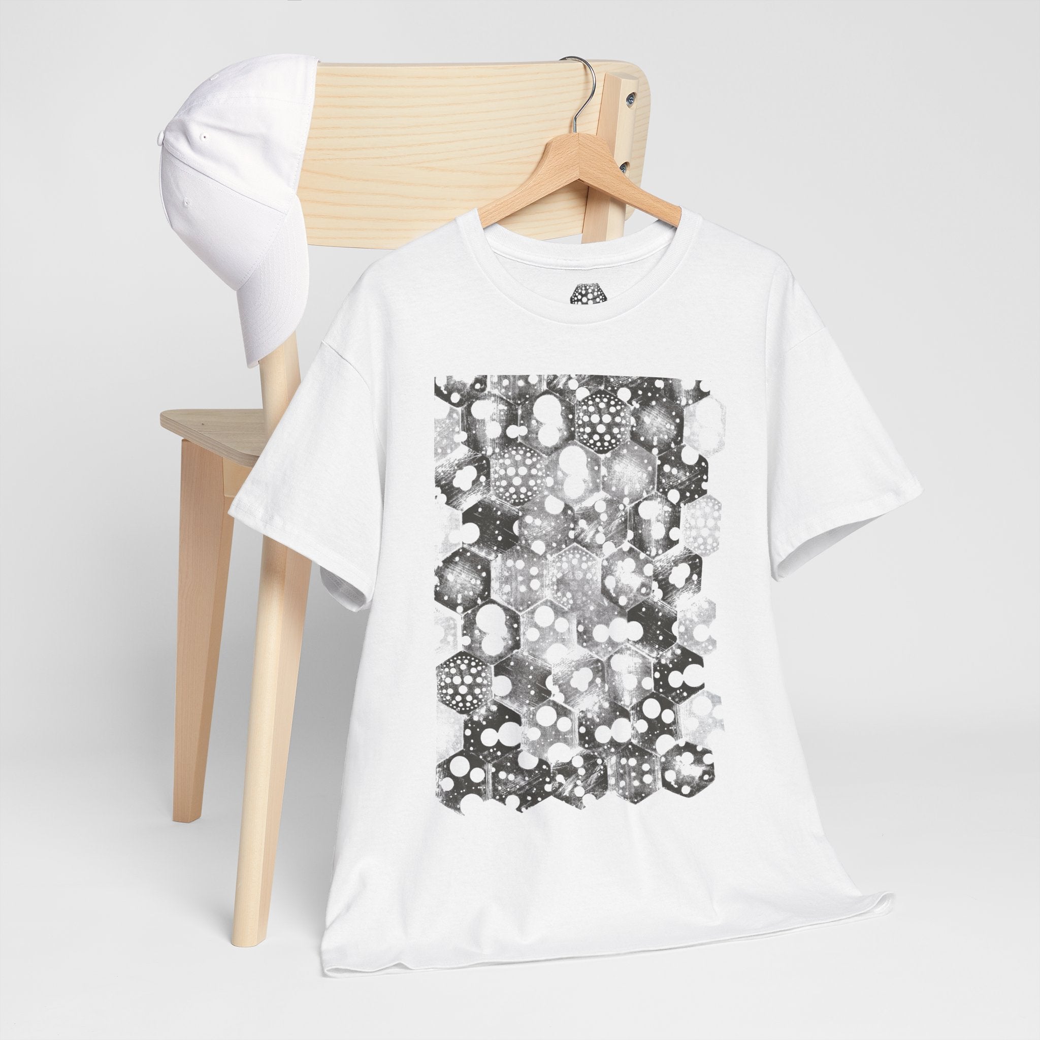 Hex Moon Graphic Tee — Distressed Space Cheese Vintage Astronomy T-Shirt