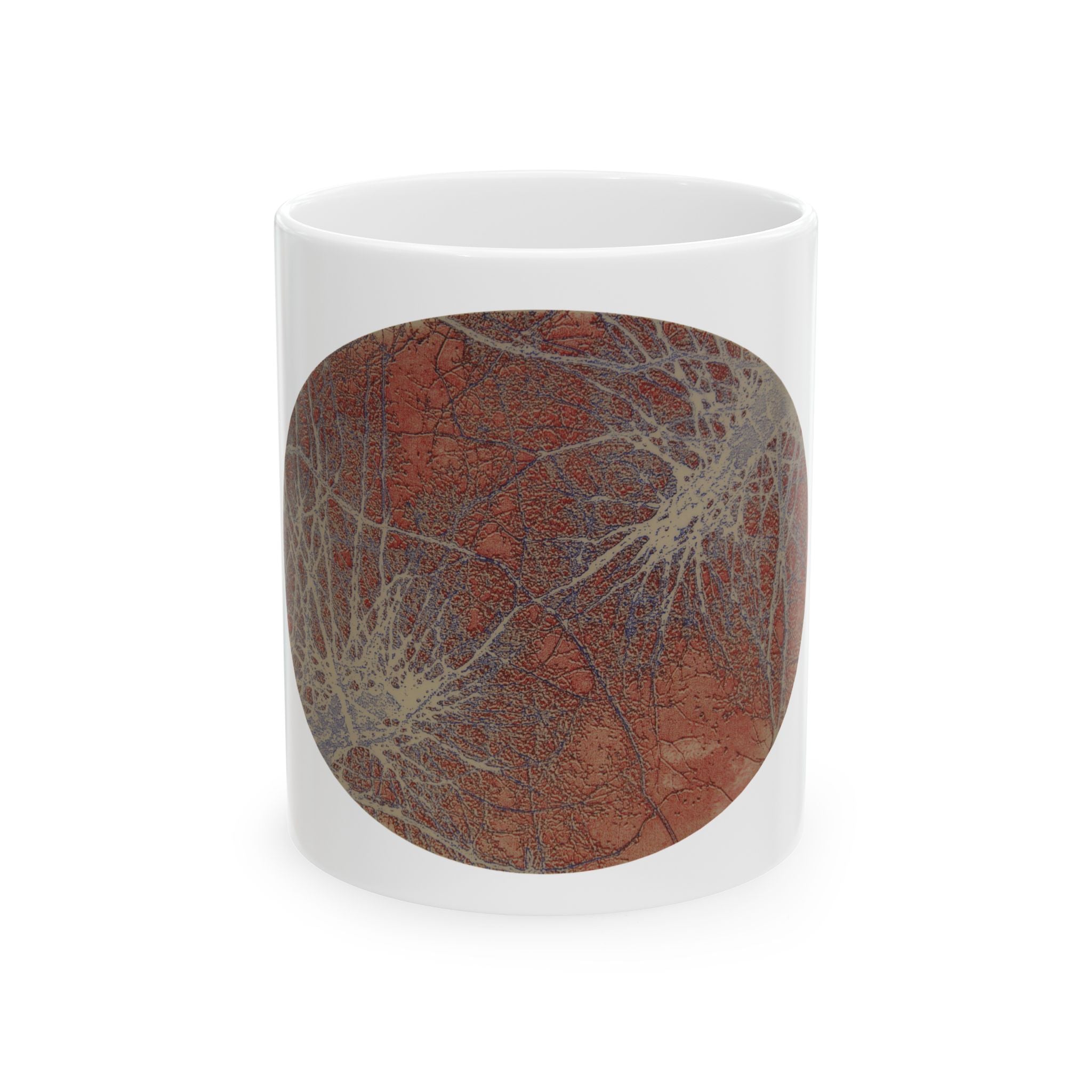 Abstracte keramische mok met roesttextuur — Aardse boho koffiekop - nr. 49 