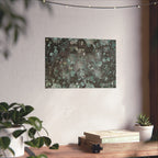 Abstracte zeshoekige poster in aquamatte kleur 
