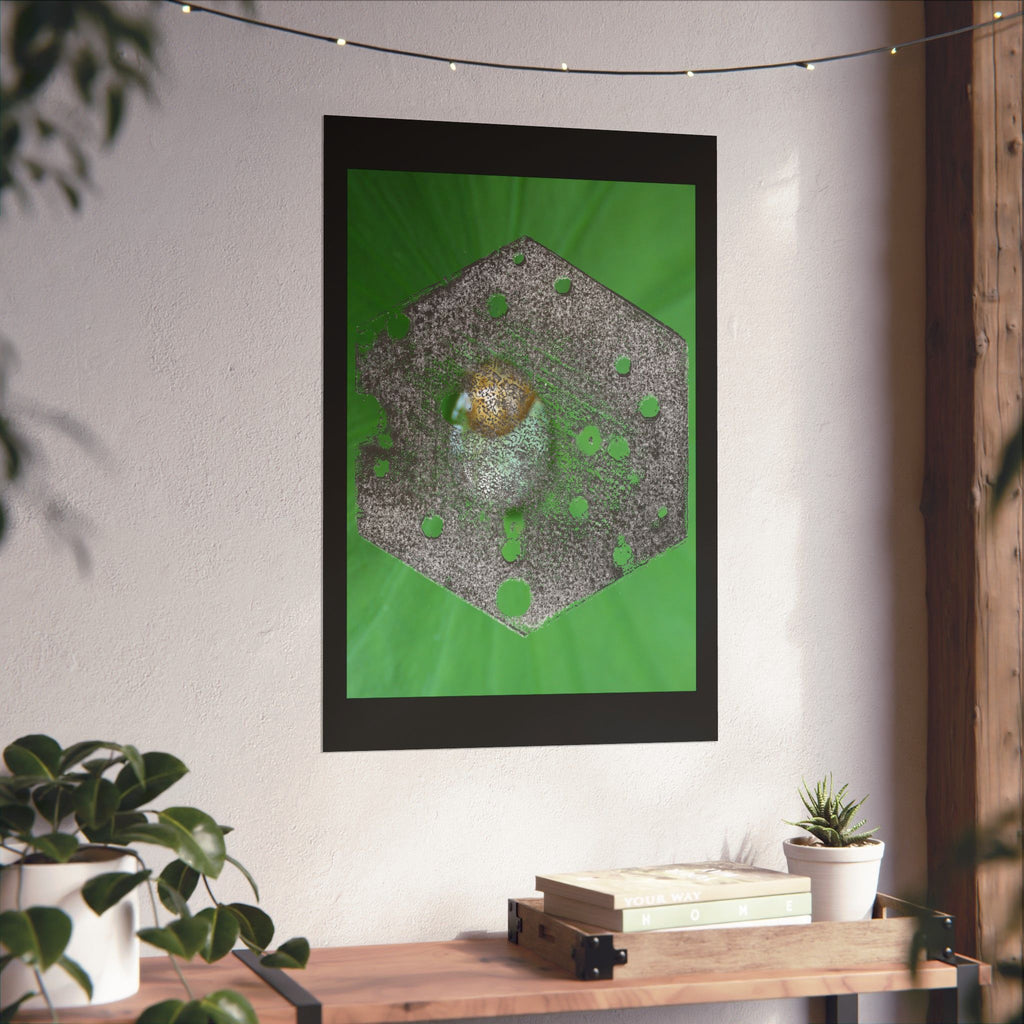 Hexagon Moss Orb Poster | Matte Vertical Botanical Wall Art