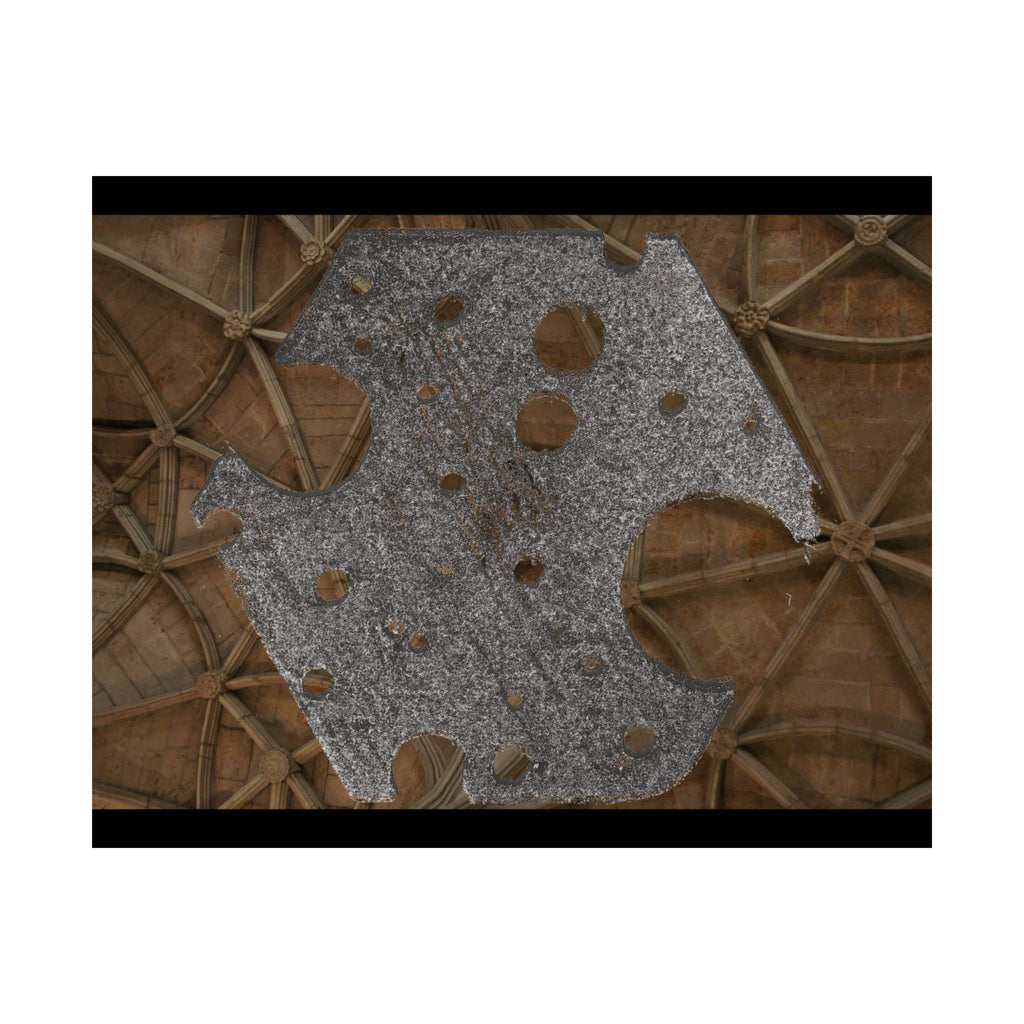 Matte horizontale poster — Horizontale kunst met metalen textuur van een kathedraalplafond 