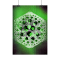 Abstracte groene zeshoekige poster — Geometrische sciencefiction muurdecoratie 