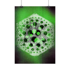 Abstracte groene zeshoekige poster — Geometrische sciencefiction muurdecoratie 