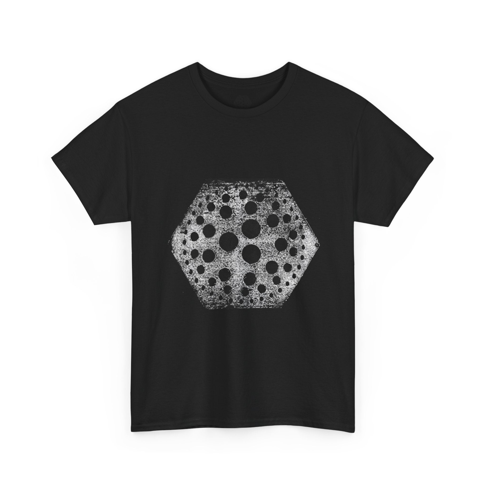Hex Moon Graphic Tee — Distressed Space Cheese Vintage Astronomy T-Shirt