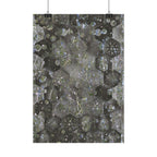 Abstracte zeshoekige bubbelposter — Geometrische metallic wanddecoratie 