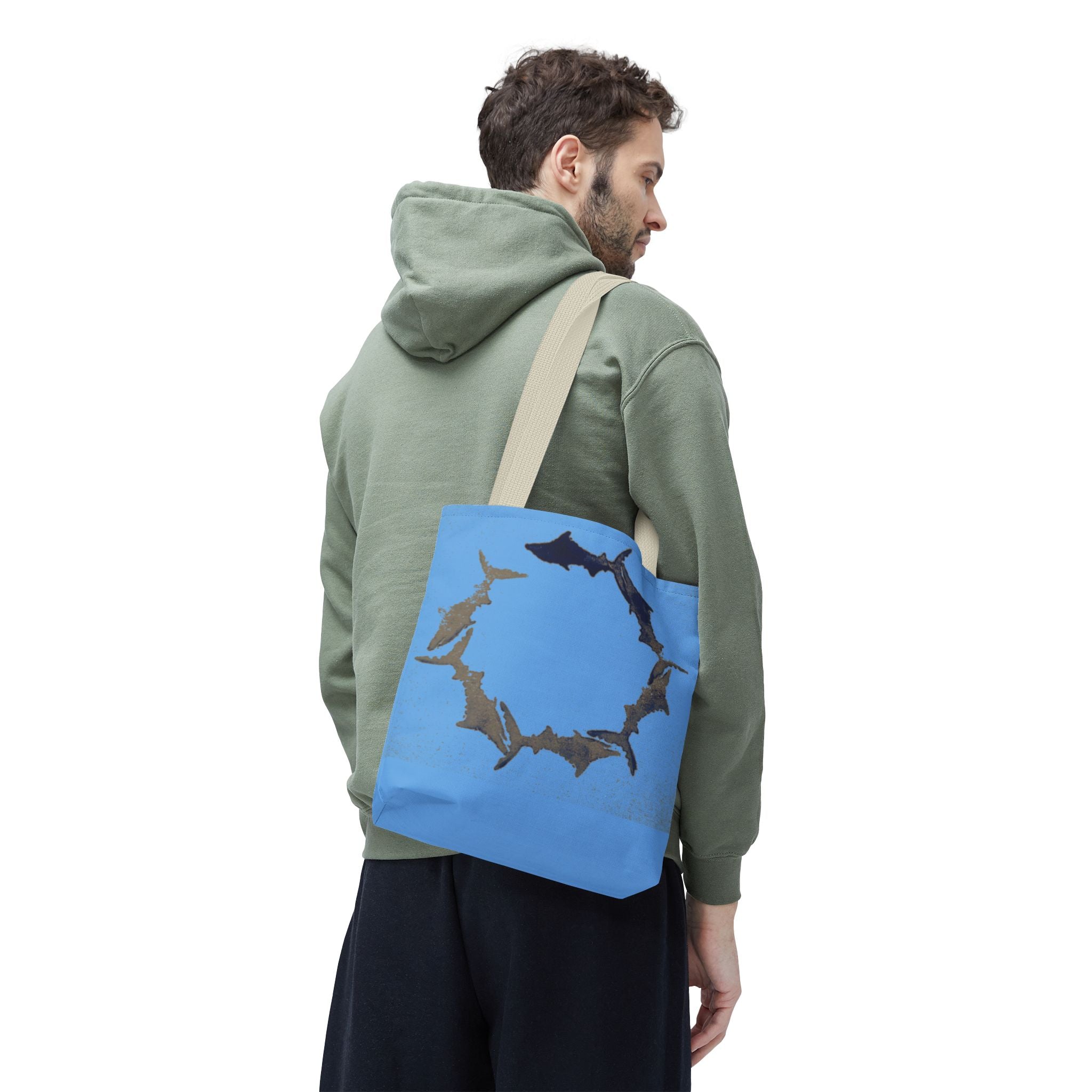 Shark Circle Tote Bag – Ocean Wildlife Canvas Tote