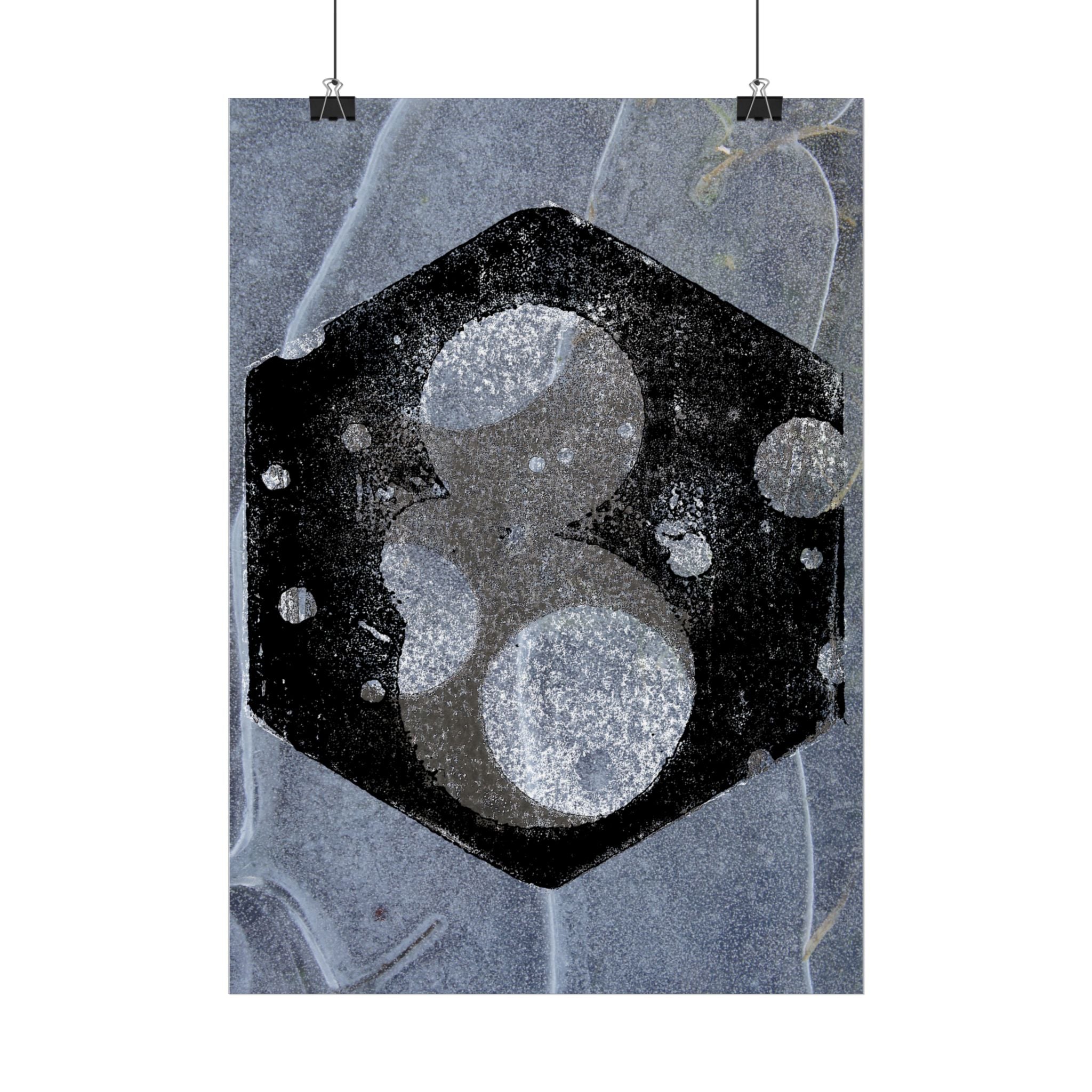Abstract Geometric Hexagon Poster — Vertical Wall Art