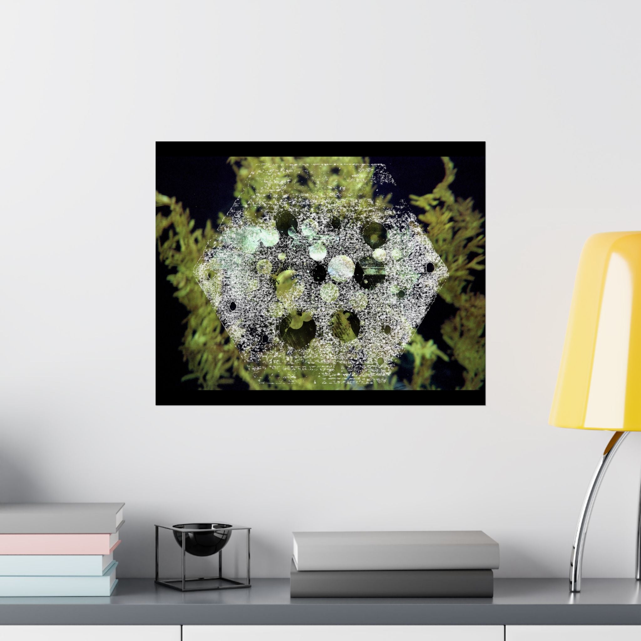 Matte Horizontal Poster — Abstract Marine Coral Hexagon Art