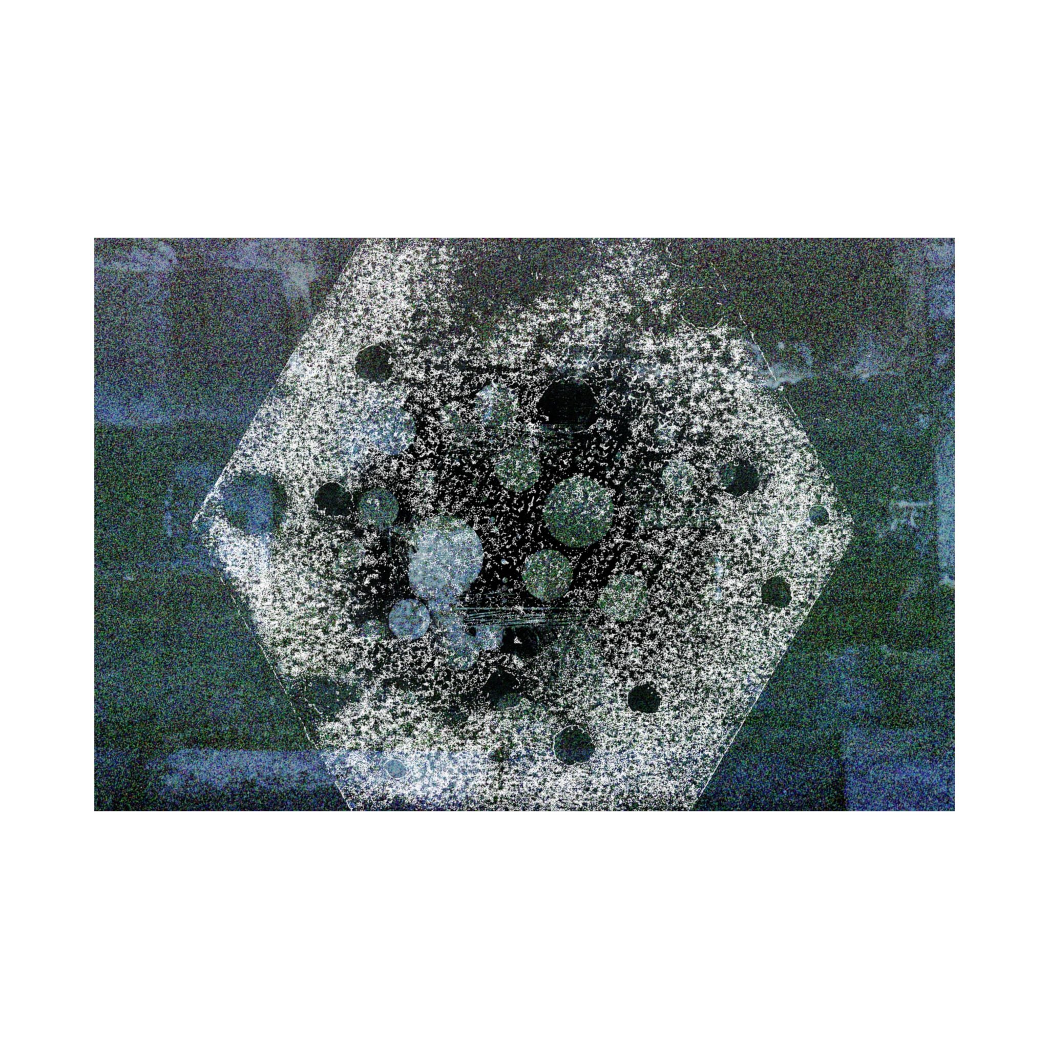 Abstract Hexagon Collage Matte Poster — Moody Blue Geometric Wall Art