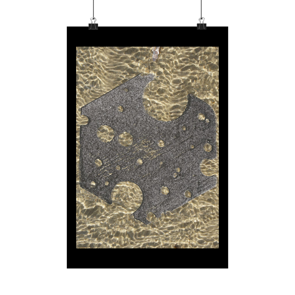 Matte Poster — Abstract Metallic Stone Texture Vertical Art Print