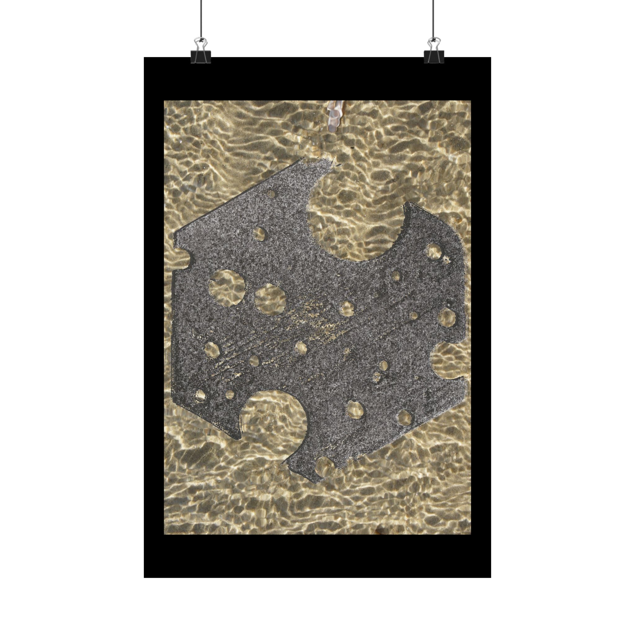 Matte Poster — Abstract Metallic Stone Texture Vertical Art Print