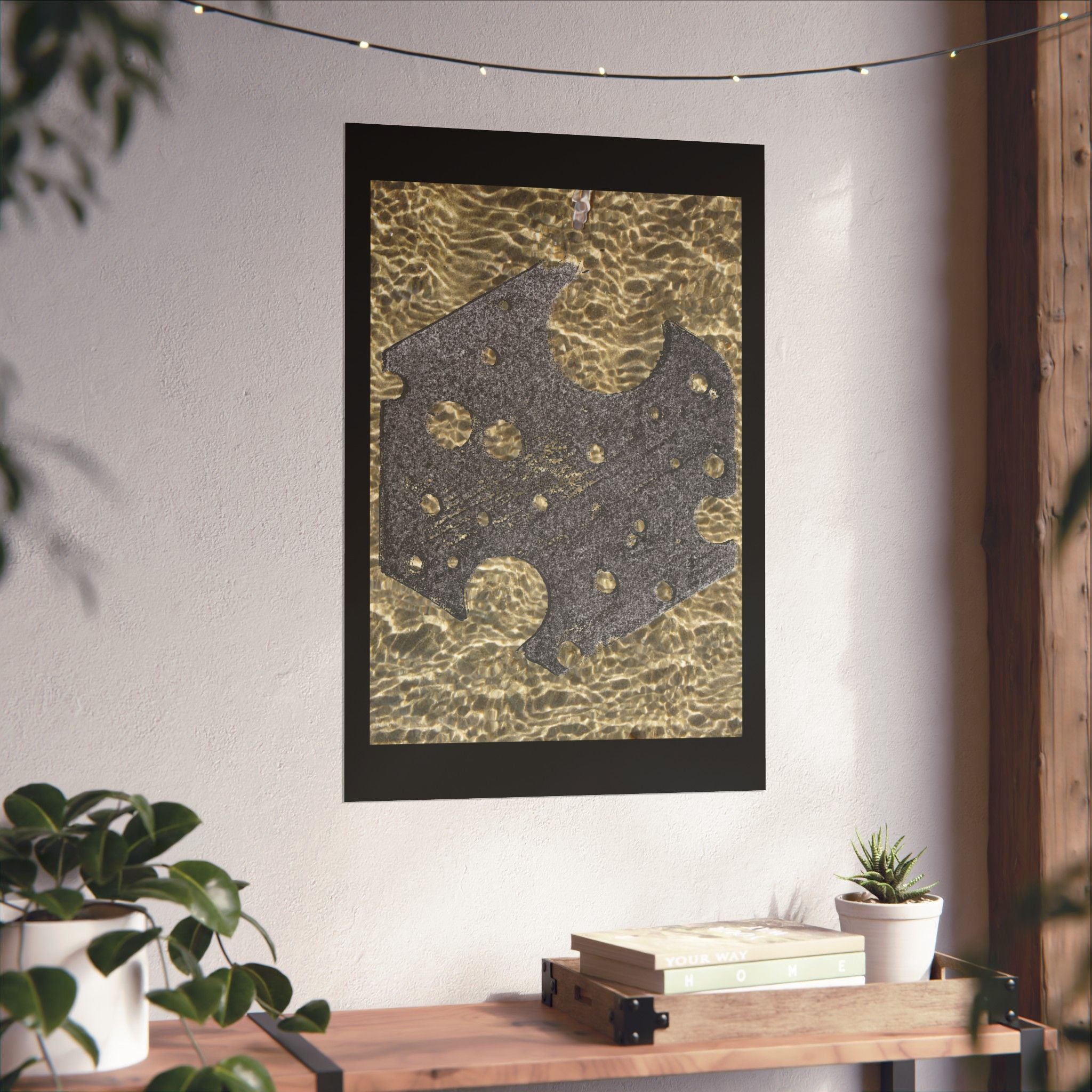 Matte Poster — Abstract Metallic Stone Texture Vertical Art Print
