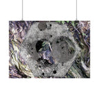 Abstract Cosmic Marble Horizontal Poster — Surreal Lunar Texture Wall Art