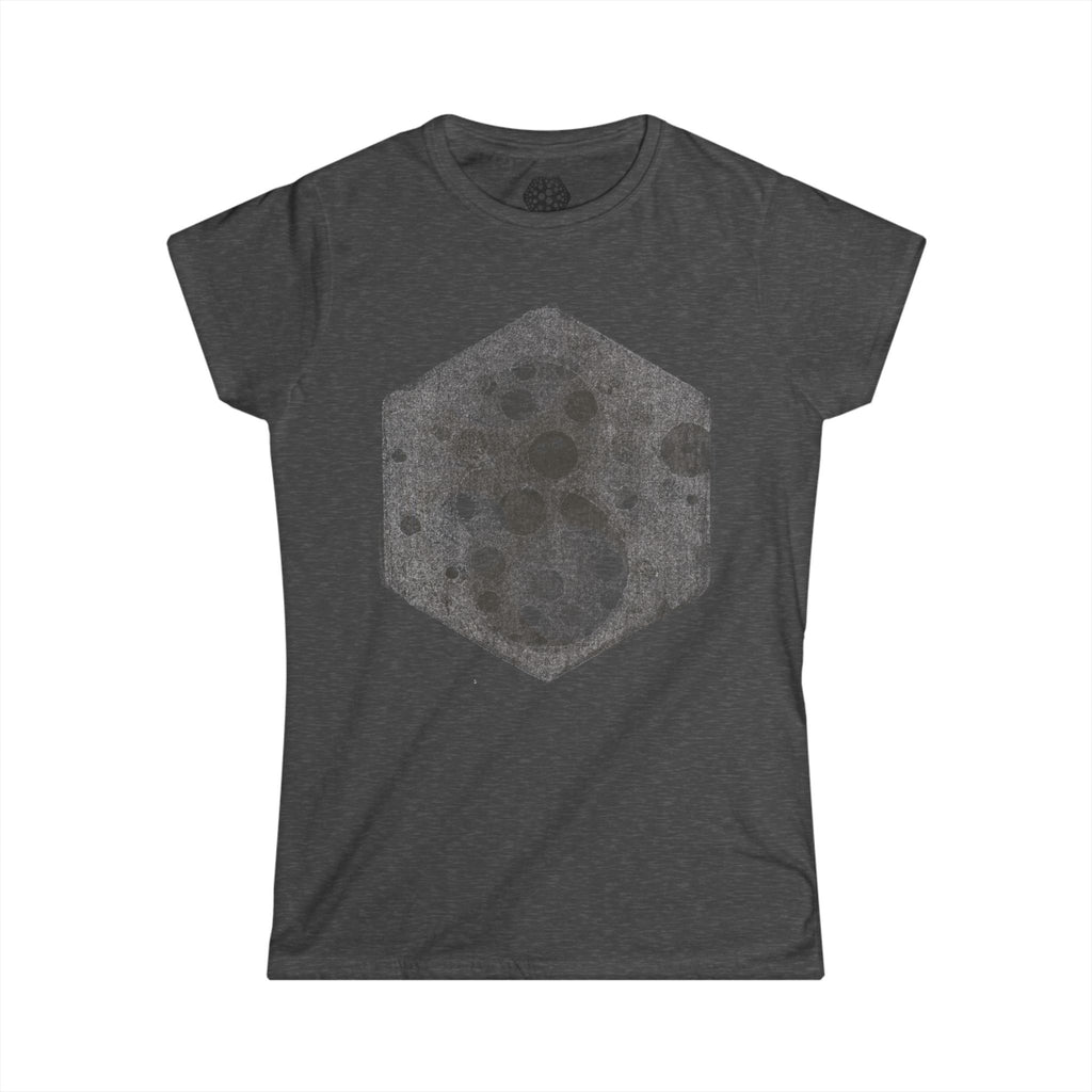 Women's Tee — Vintage Space Hexagon Moon Graphic