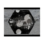 Matte Horizontal Poster — Grunge Hexagon Moonprint (Black & Gray Abstract)