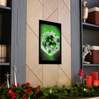 Abstract Green Nebula Matte Poster — Geometric Celestial Wall Art