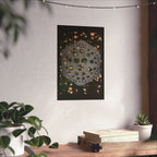 Hexagonal Orb Abstract Matte Vertical Poster | Geometric Space Art
