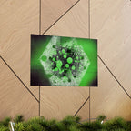 Abstract Neon Green Hexagon Matte Poster — Geometric Sci‑Fi Wall Art