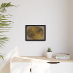 Framed Matte Canvas Art, no 45 — Twin Tree Wood-Carving Reproduction (Black, Bold Gold & Matte Goldenrod)