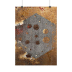 Industrial Rust Texture Poster — Hex Metal Plate Wall Art