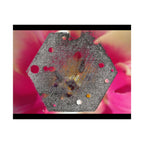 Hexagonale metalen textuurposter | Matte horizontale wanddecoratie, abstracte bloemenachtergrond 