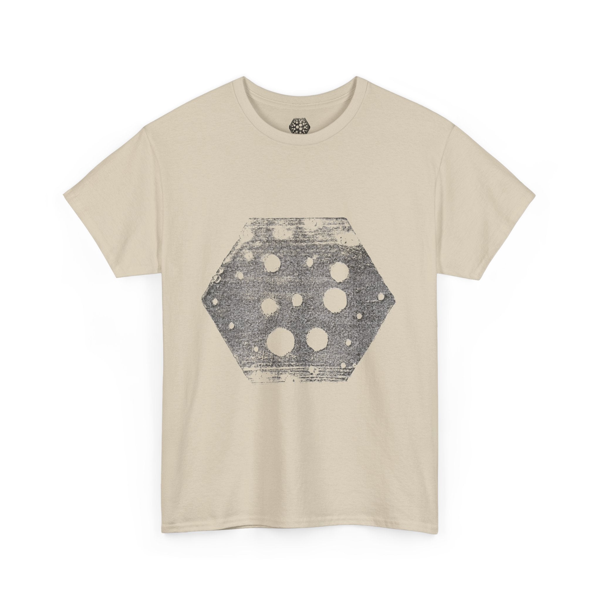 Hexagon Circles Graphic Tee — Digital Manual Print Art