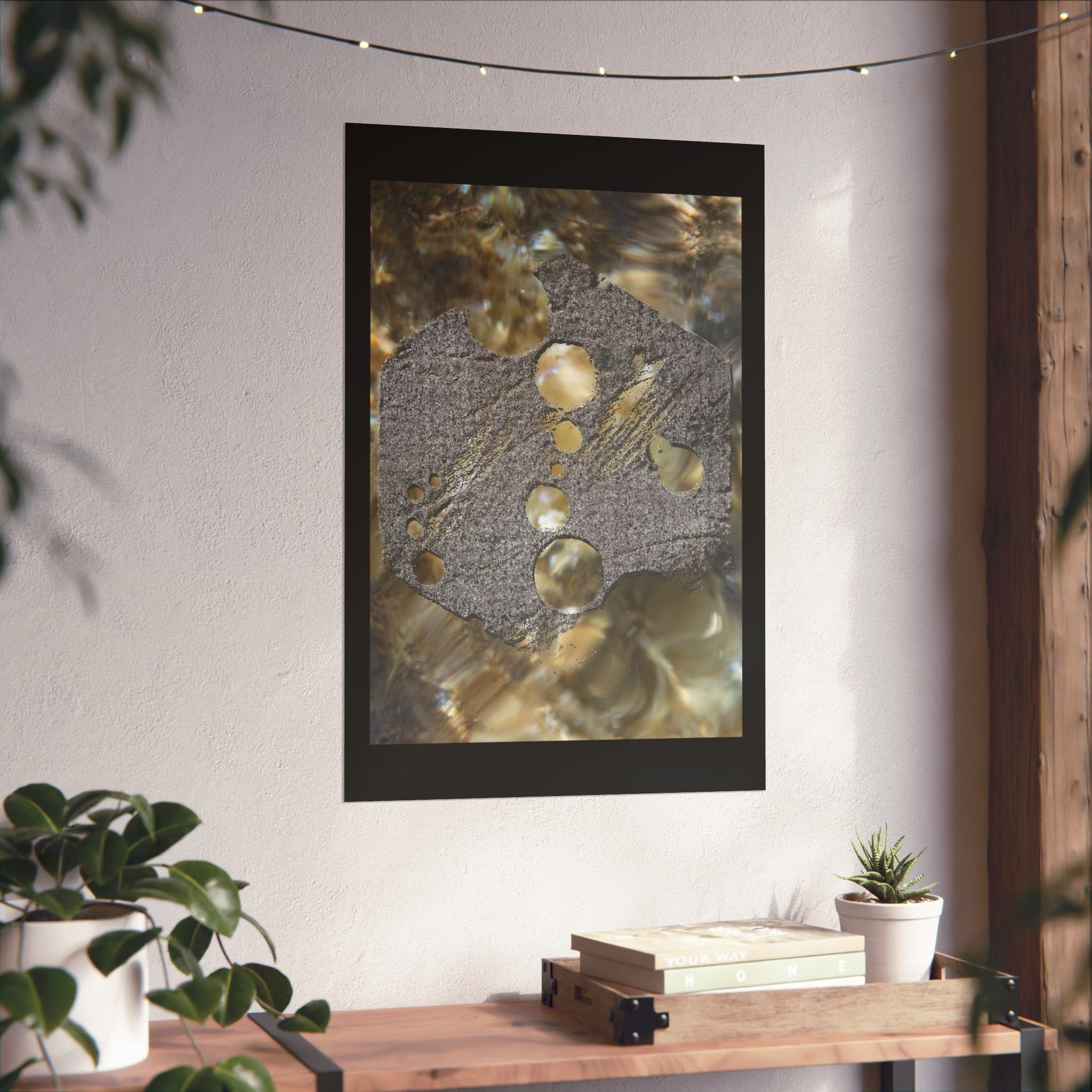 Abstract Wave Texture Matte Poster — Organic Stone & Water Wall Art